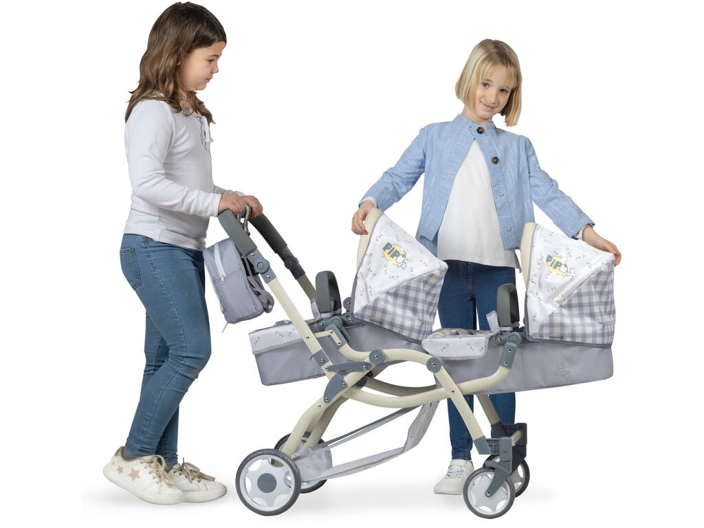 Pipo DeCuevas Grand chariot pliable pour poupées jumelles 80347