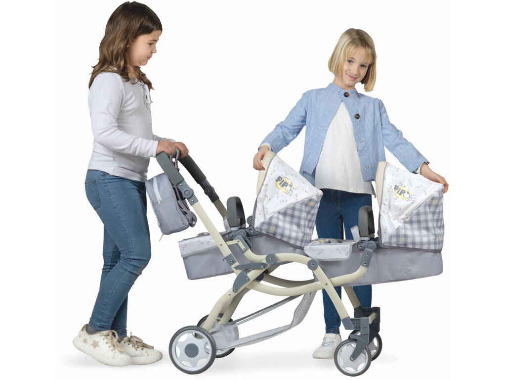 Pipo DeCuevas Grand chariot pliable pour poupées jumelles 80347