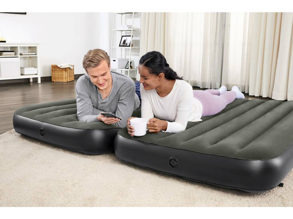 Matelas Floqué Set 2 matelas de 188 x 99 x 25 cm connectables Bestway 67922