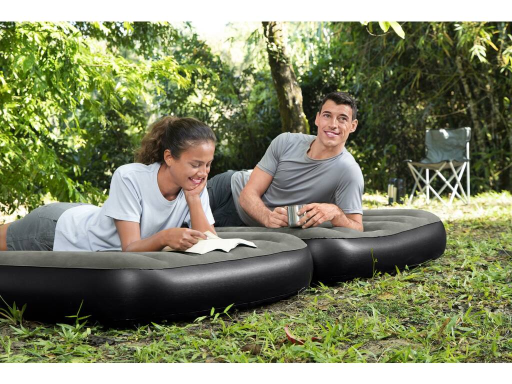 Matelas Floqué Set 2 matelas de 188 x 99 x 25 cm connectables Bestway 67922