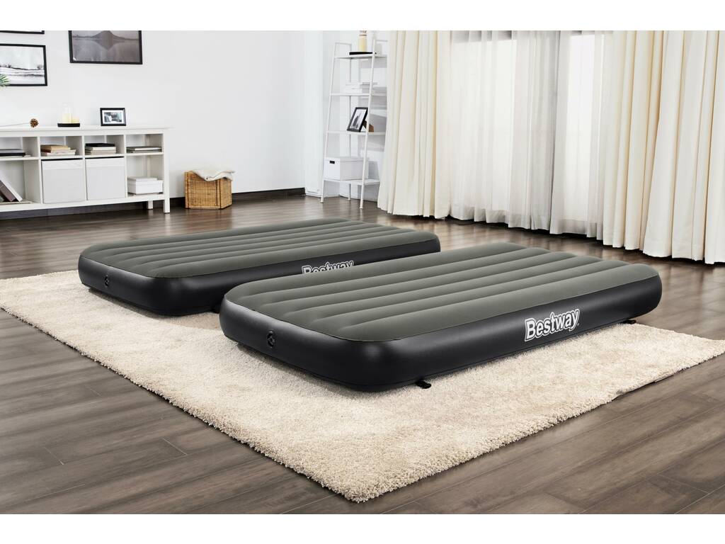 Matelas Floqué Set 2 matelas de 188 x 99 x 25 cm connectables Bestway 67922