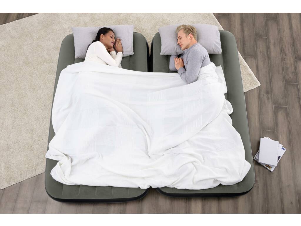 Matelas Floqué Set 2 matelas de 188 x 99 x 25 cm connectables Bestway 67922