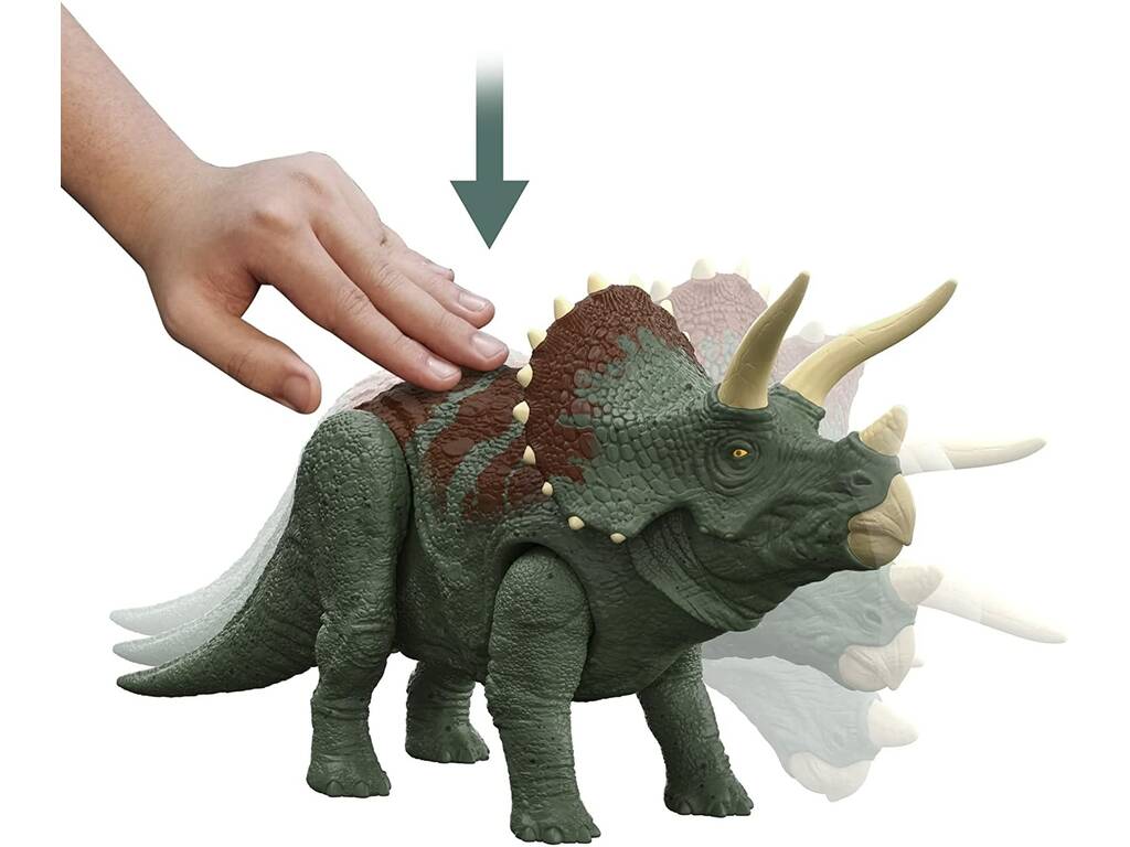 Jurassic World Dominion Triceratops Ruggisce e Colpisce Mattel HDX34