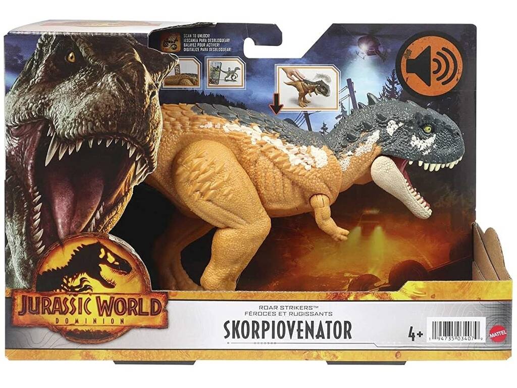 Jurassic World Dominion Skorpiovenator Roar Strikers Mattel HDX37