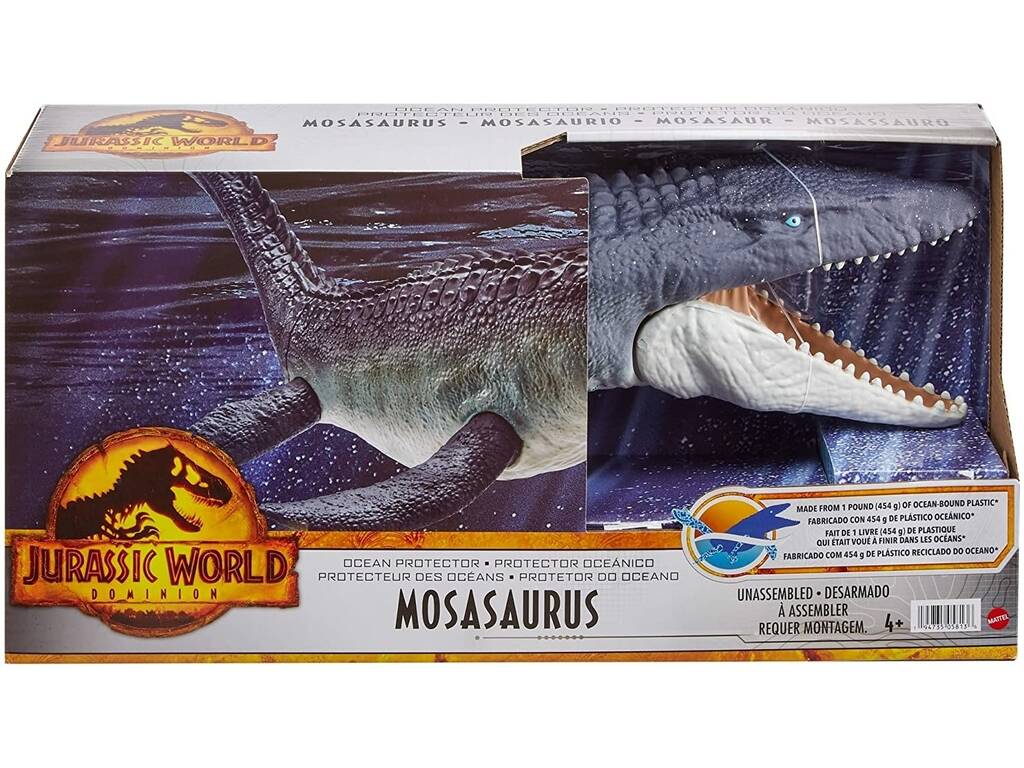 Jurassic World Dominion Mosasaurus Protettore dell'oceano Mattel HGV34