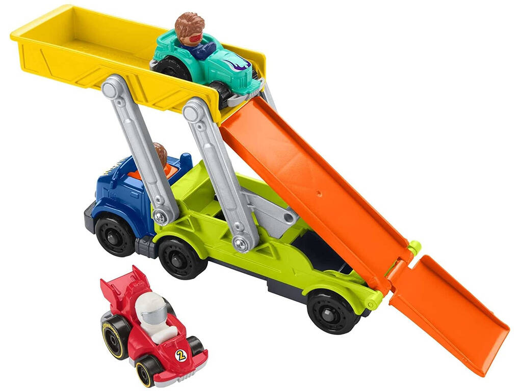Ensemble cadeau Fisher Price Little People Mattel HBX23 Camion avec rampe d'accès à la voiture