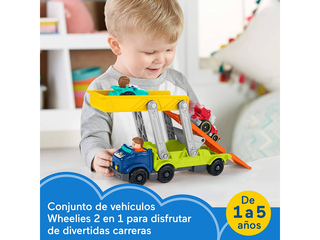 Ensemble cadeau Fisher Price Little People Mattel HBX23 Camion avec rampe d'accès à la voiture