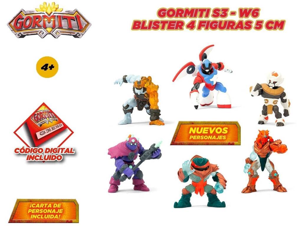 Gormiti Serie 3 Set 4 Figuras 5 cm. Famosa GRA28000
