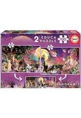 Puzzle 2X100 Panorama Feen Educa 19291