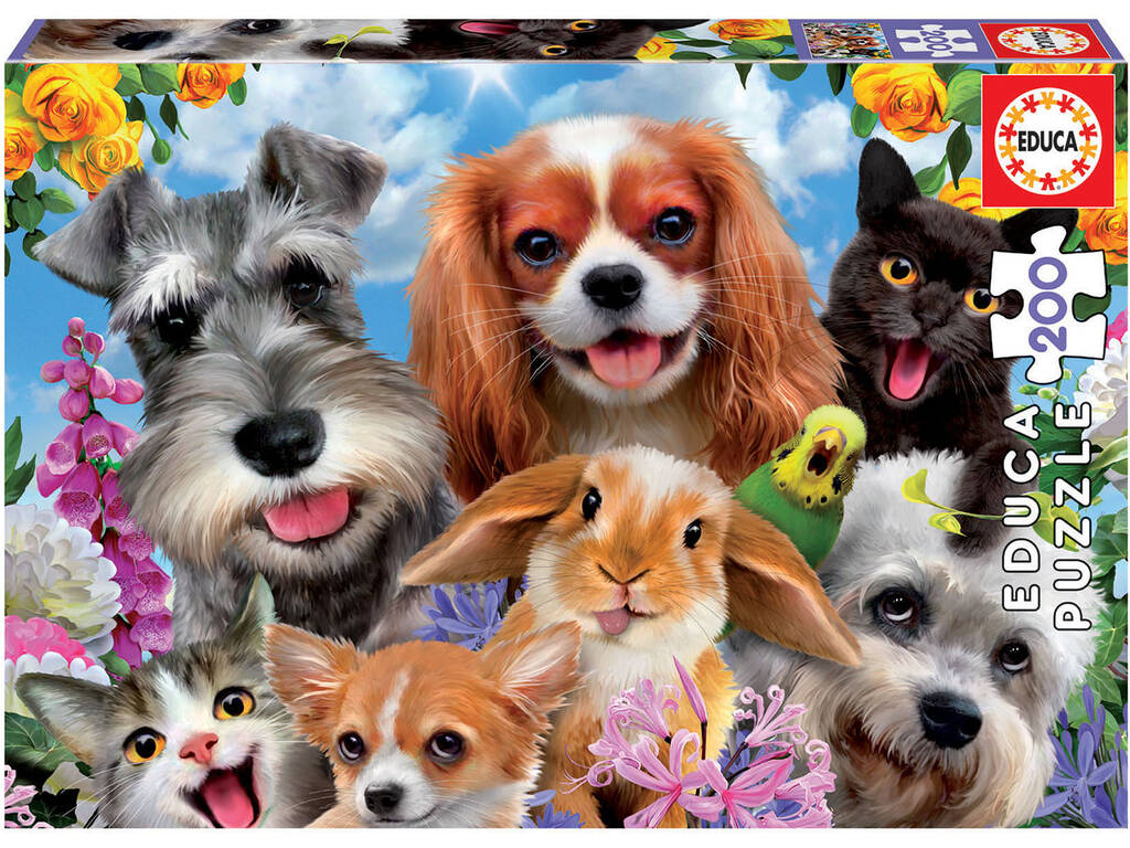 Puzzle 200 Haustier-Selfie Educa 19293
