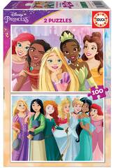Puzzle 2X100 Disney-Prinzessinnen Educa Educa 19298