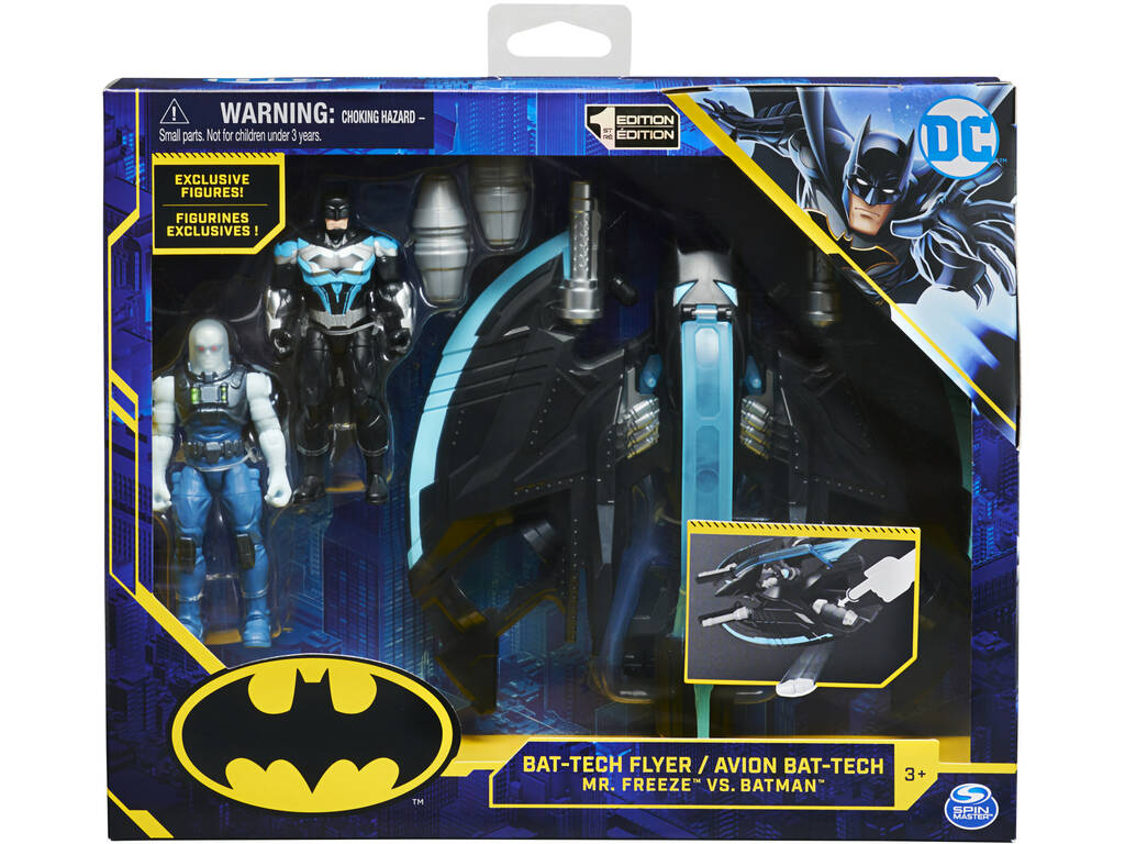 Batman veicolo Batwings con due figure Batman e Mr. Freezee Spin Master 6063041