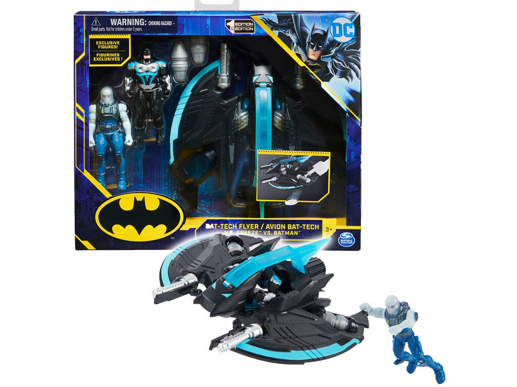 Batman veicolo Batwings con due figure Batman e Mr. Freezee Spin Master 6063041