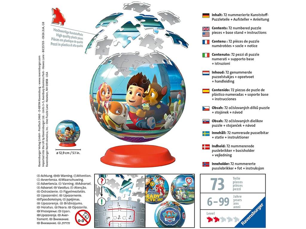 Paw Patrol 3D Puzzle Ball Ravensburger 12186
