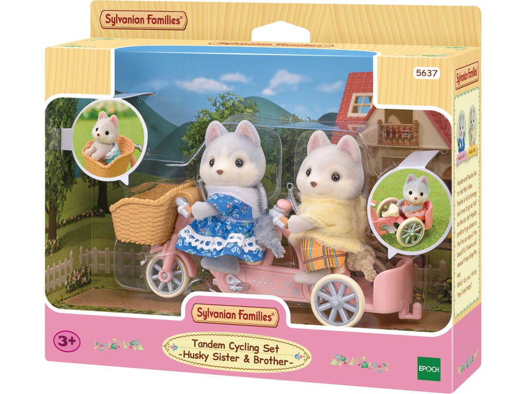 Sylvanian Families Hermanos Husky en Tandem Epoch Para Imaginar 5637