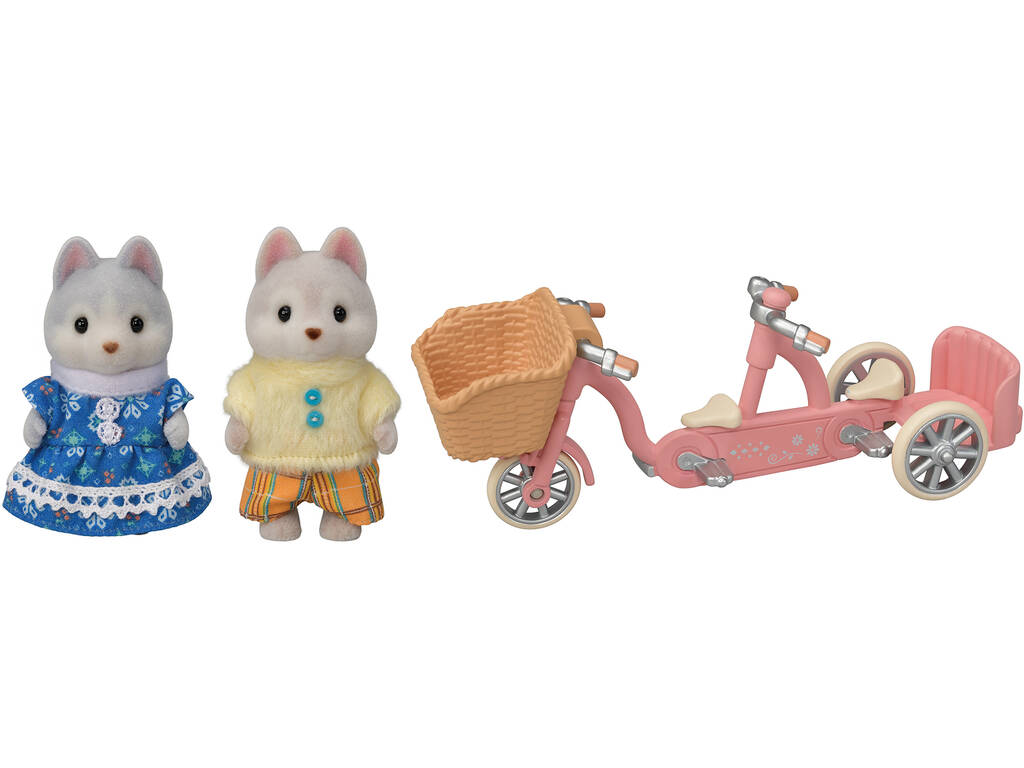 Sylvanian Families Hermanos Husky en Tandem Epoch Para Imaginar 5637