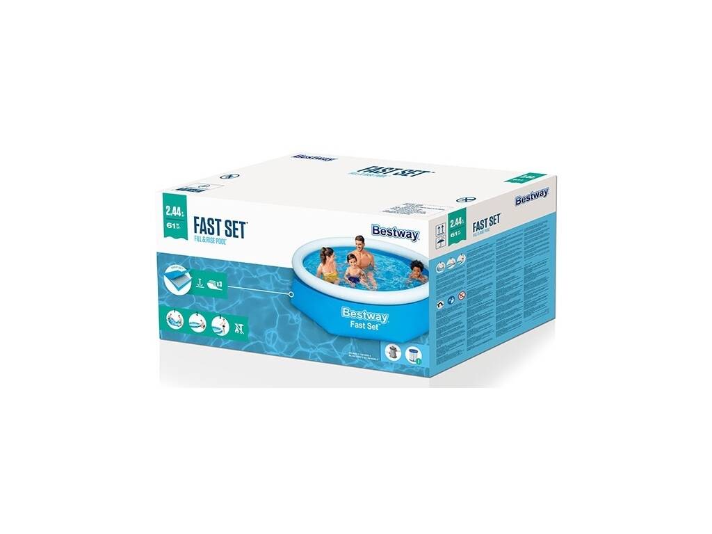 Piscine Gonflable Fast Set Boudin Gonflable de 244 x 61 cm avec Epurateur Bestway 57450