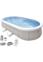 Piscine Hors-Sol Frame Ovale Pool Kit de 540 x 304 x 106 cm avec Epurateur Jilong 17449EU