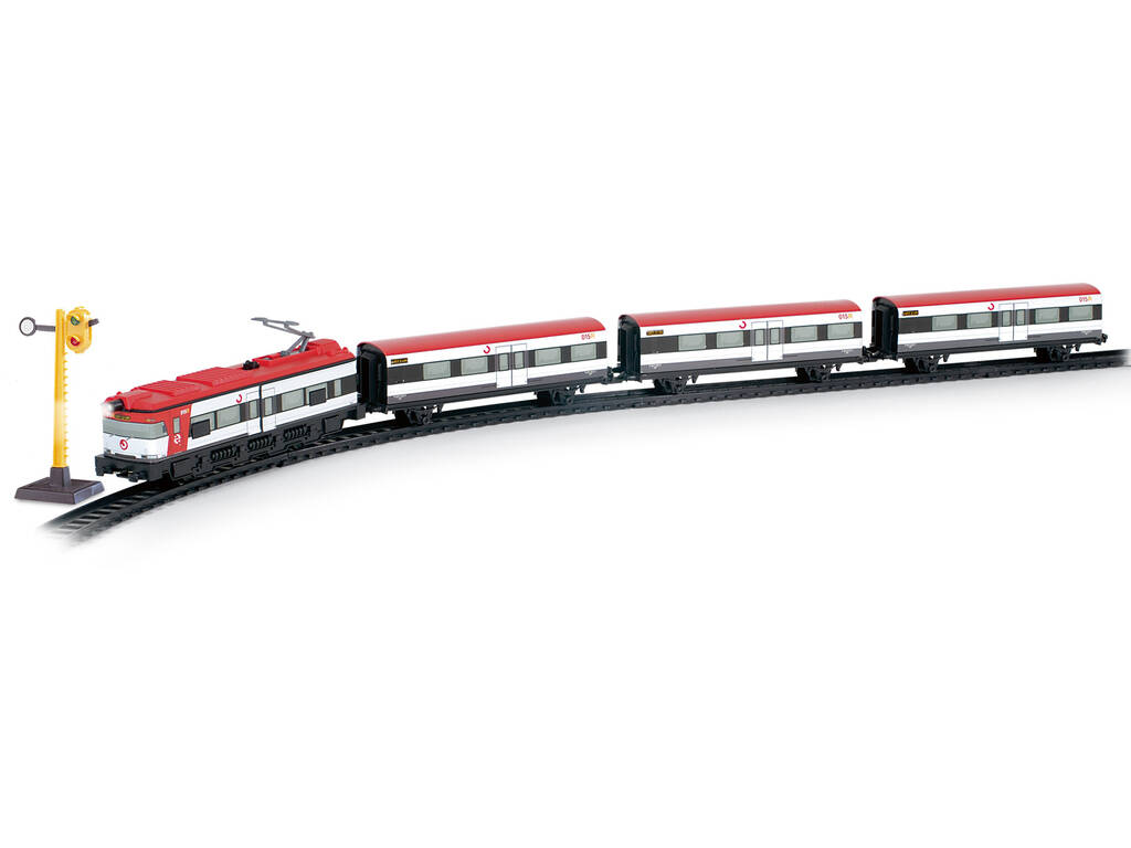 Treno Pendolare Renfe con Luce, Stazione e Ferrovia Pequetren 403