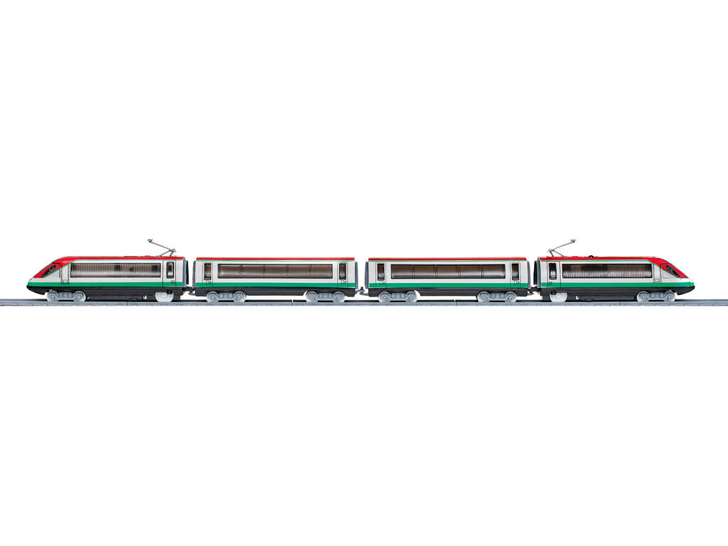 Pequetren 406 Combo Train pendulaire avec enrouleur, gare et tunnel de chemin de fer