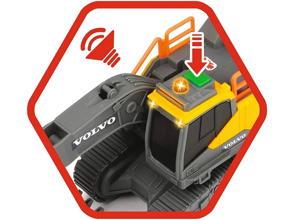 Retro Escavatore Volvo 23 cm. con luci e suoni Simba 3723005