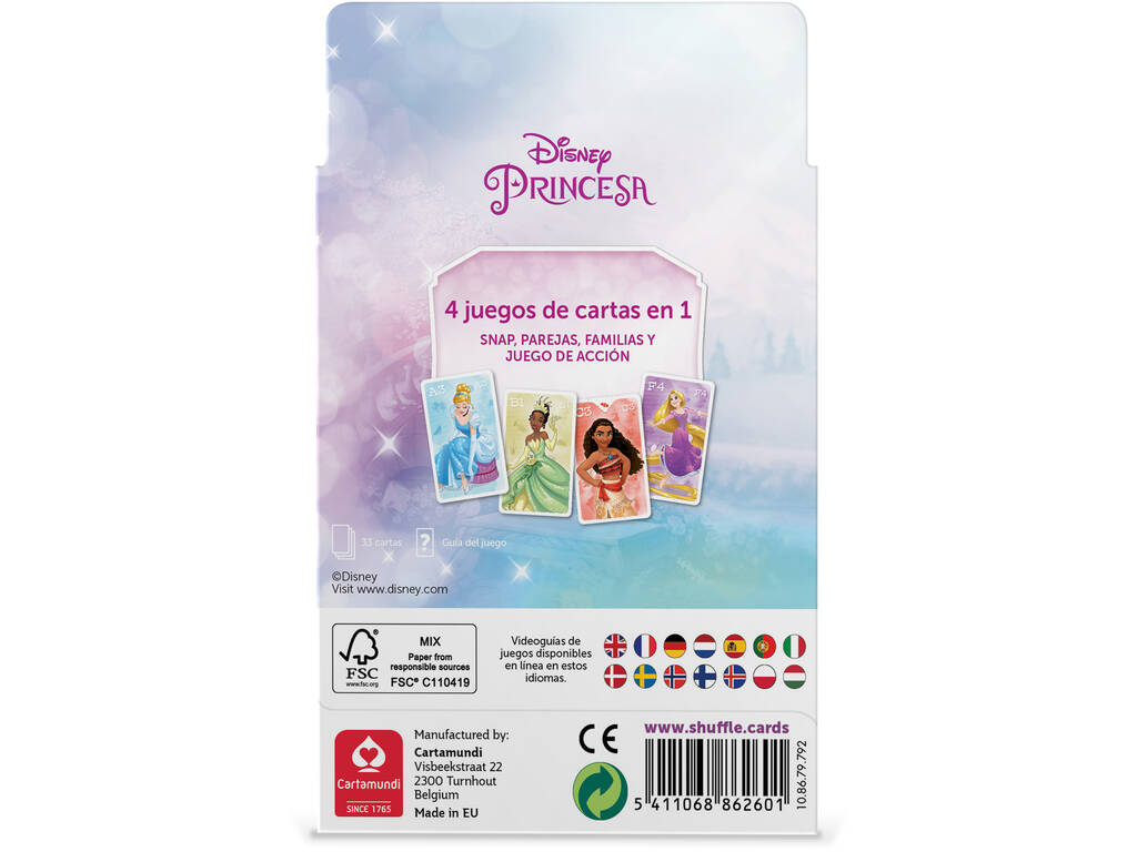 Disney Princesses Jeu de Cartes Enfant Shuffle 4 en 1 Fournier 10027510