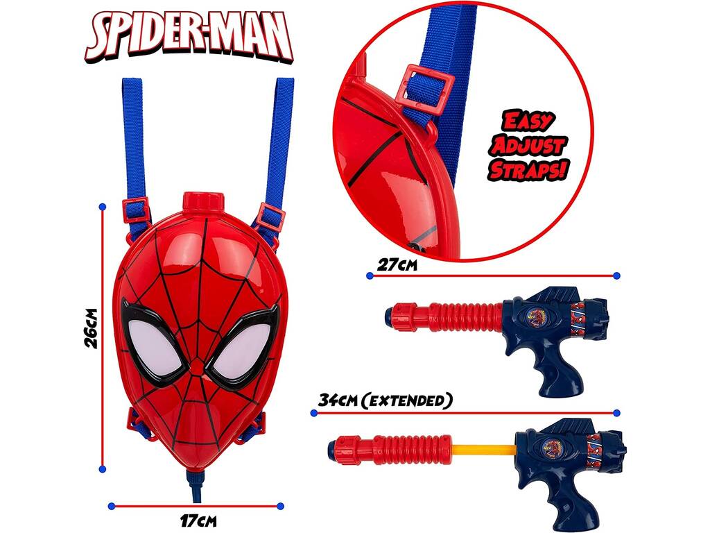 Spiderman Pistola de Agua con Mochila Valuvic SPE-3377