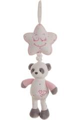 Boîte à musique Baby Panda Pink Star 35 cm. Creaciones Llopis 25616