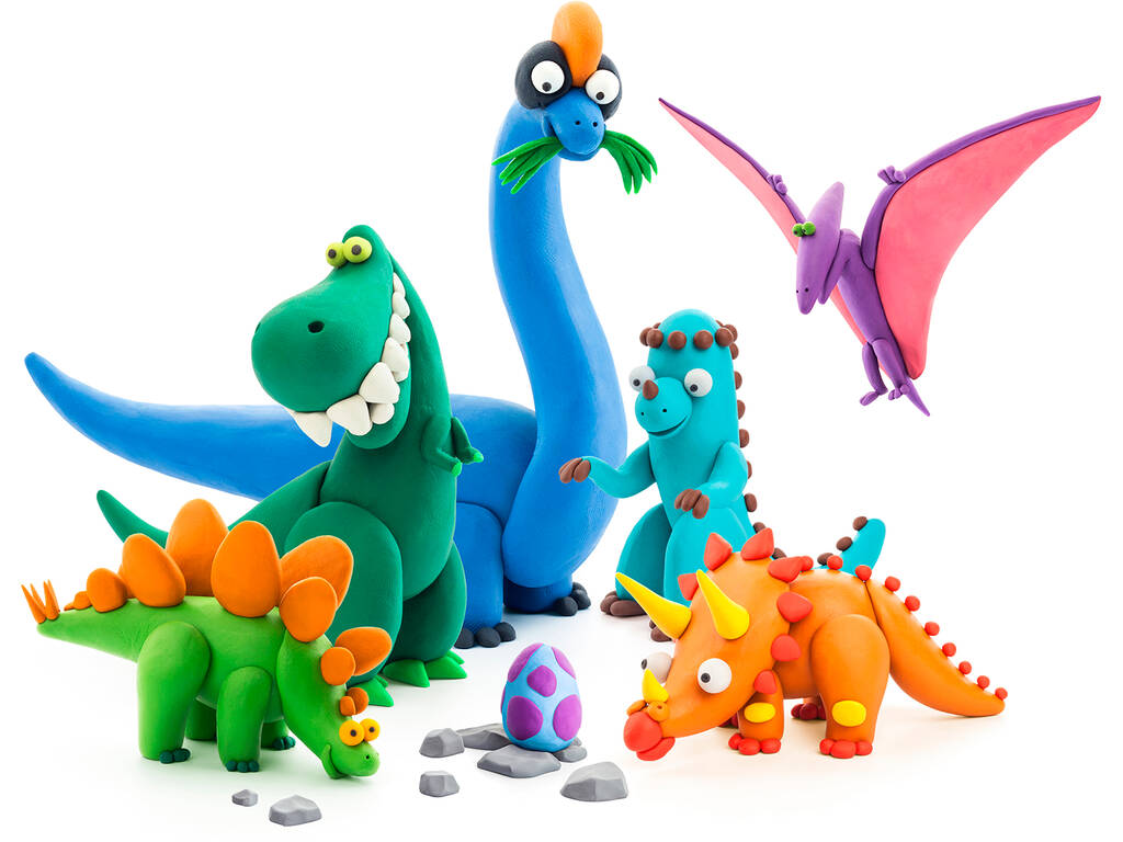 Hey Clay Serie Dinosaurios Caja 18 Botes Kids Euroswan HC18005