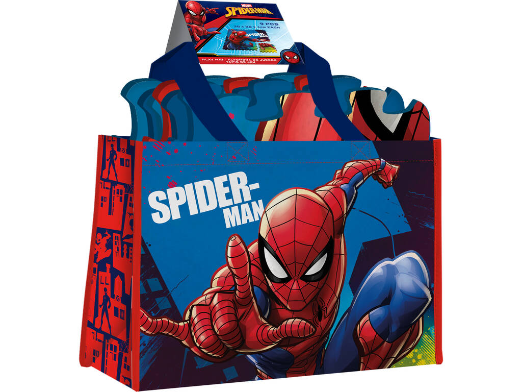 Spiderman Tappeto Puzzle Eva 9 Pezzi con Borsa Kids Euroswan MV16002
