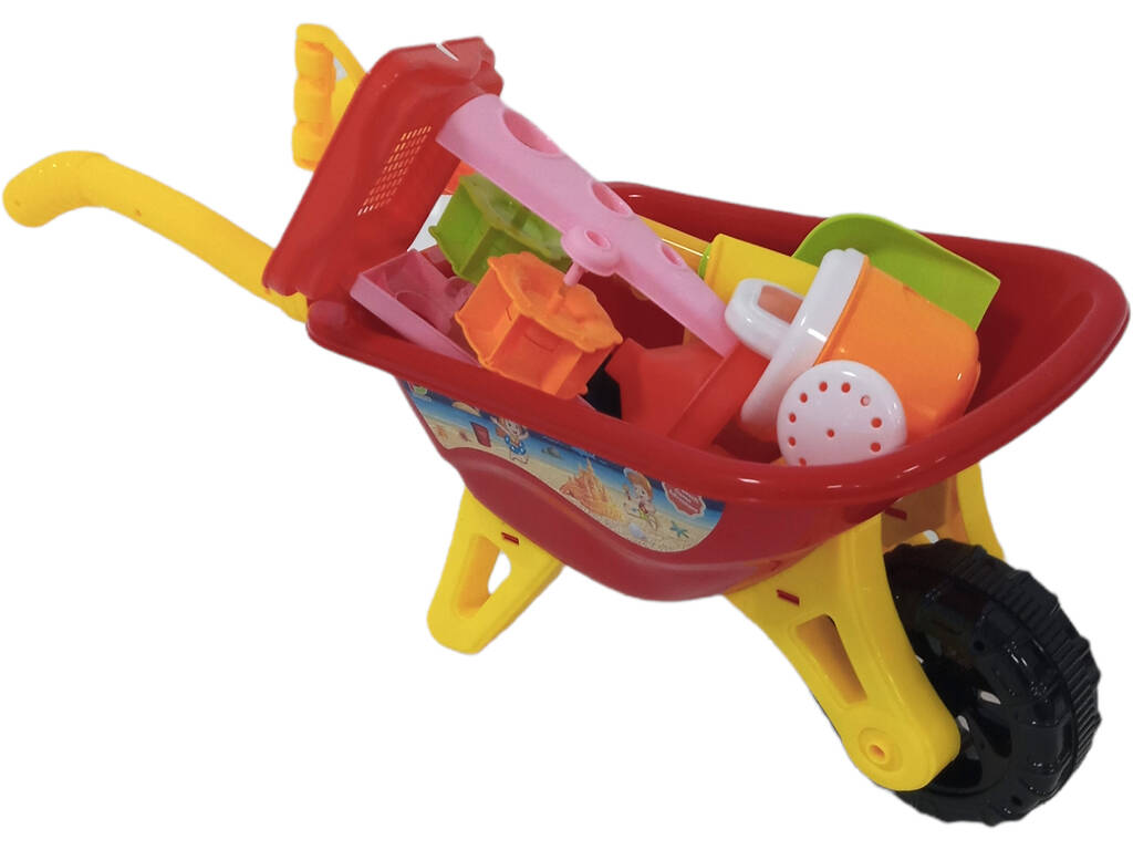 Chariot de plage rouge avec 8 accessoires