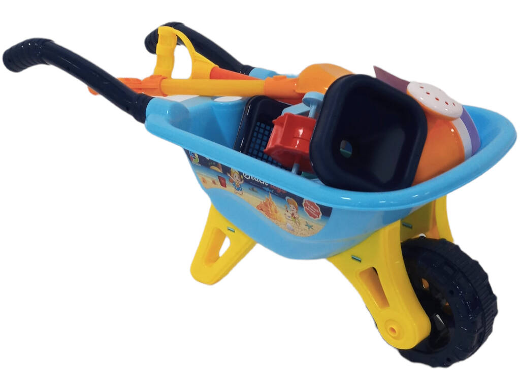 Chariot de plage bleu avec 8 accessoires