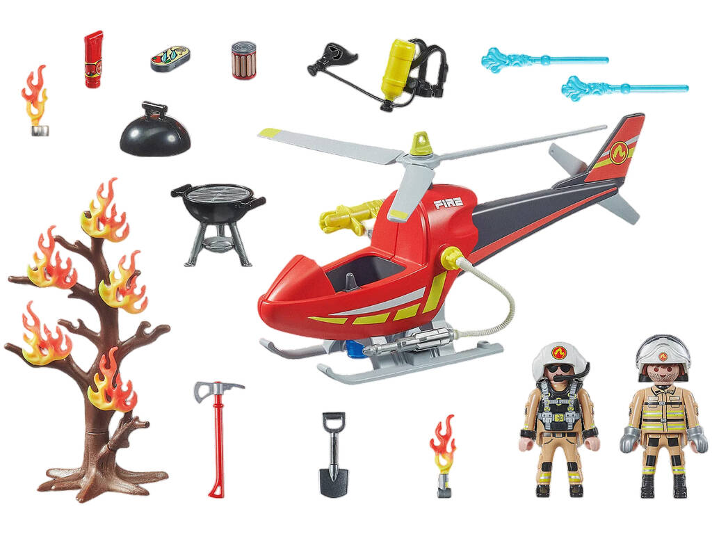 Playmobil Helicóptero de Bomberos 71195