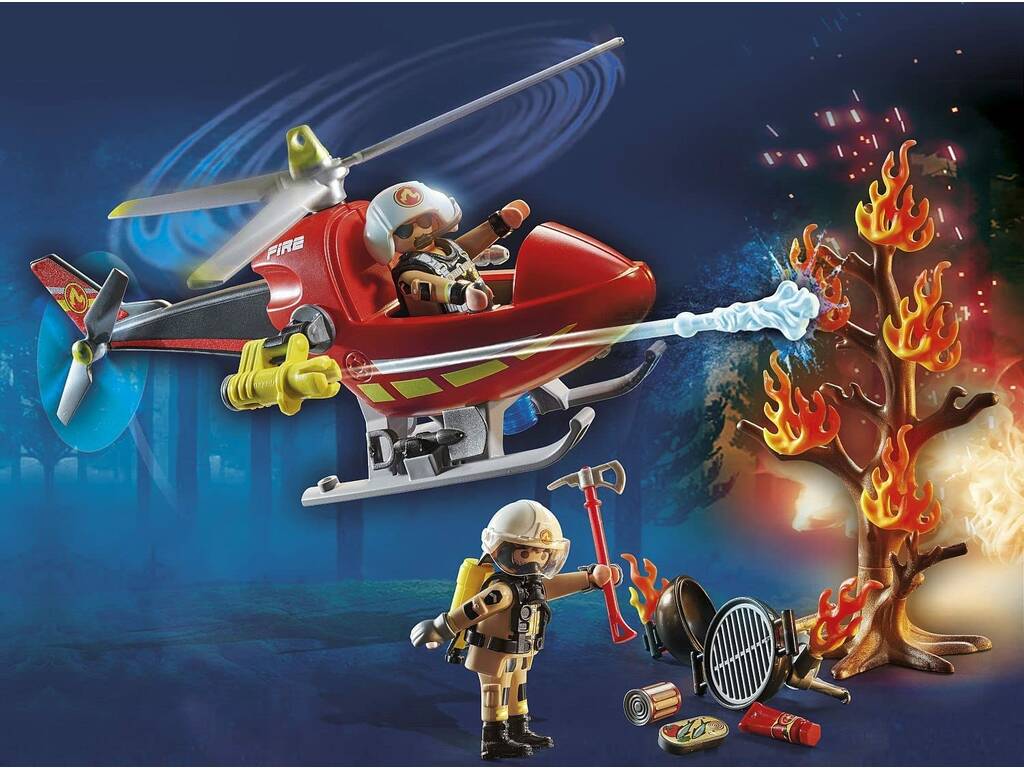 Playmobil Helicóptero de Bomberos 71195