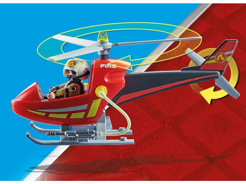 Playmobil Helicóptero de Bomberos 71195
