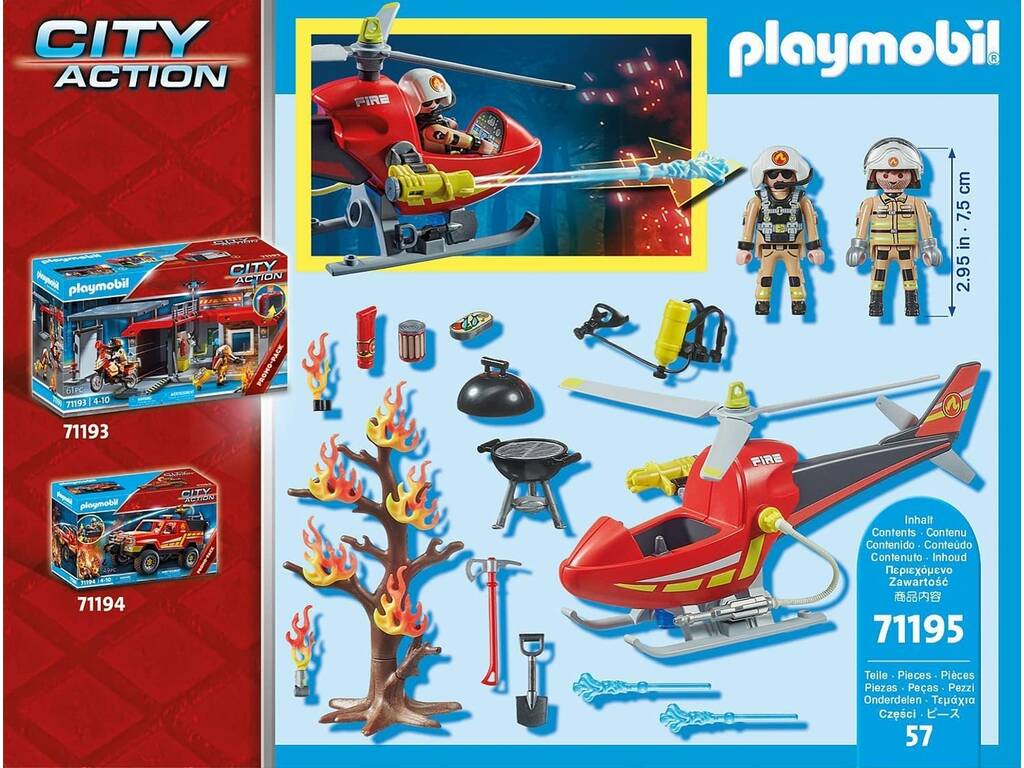 Playmobil Helicóptero de Bomberos 71195