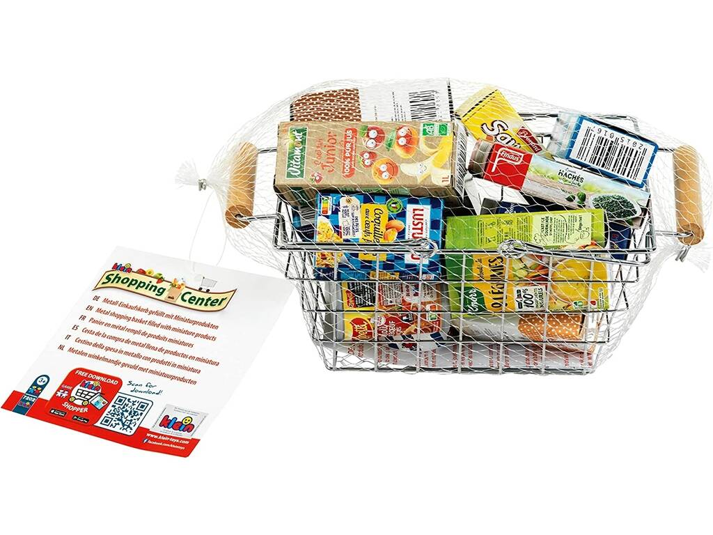 Panier à provisions en métal avec produits français Klein 7202