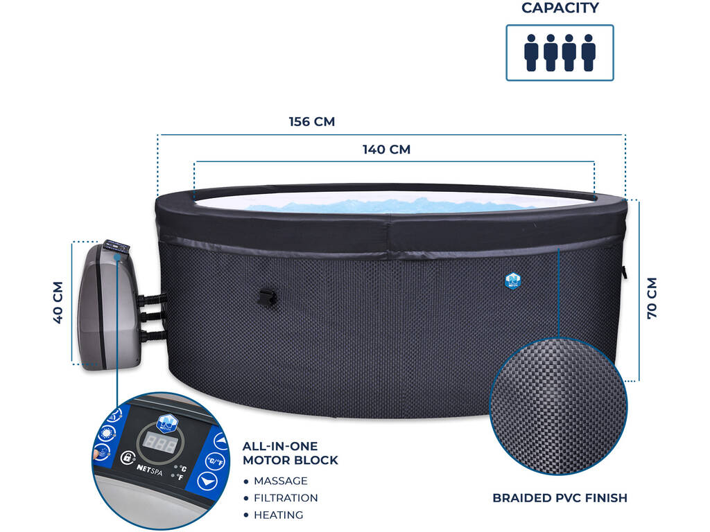 NetSpa Vita Spa semi-rigide 4 places 70x156 cm