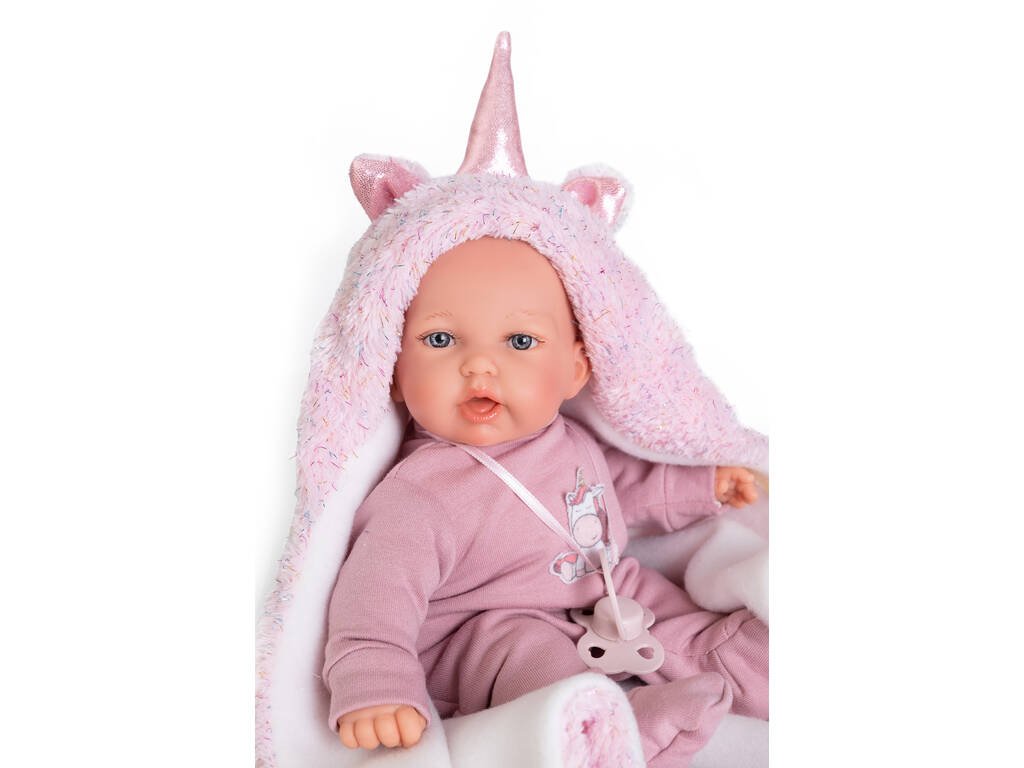 Petit Palabritas Poupée Capita Licorne Rose 27 cm. Antonio Juan 12238