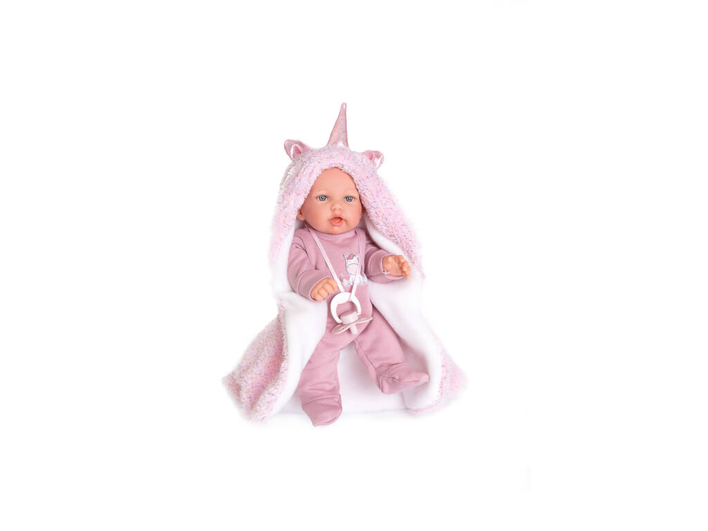 Petit Palabritas Poupée Capita Licorne Rose 27 cm. Antonio Juan 12238