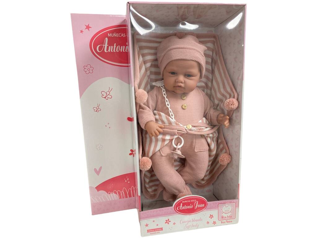 Poupée Babydoo Palabritas avec pyjama et couverture 50 cm. Antonio Juan 18204