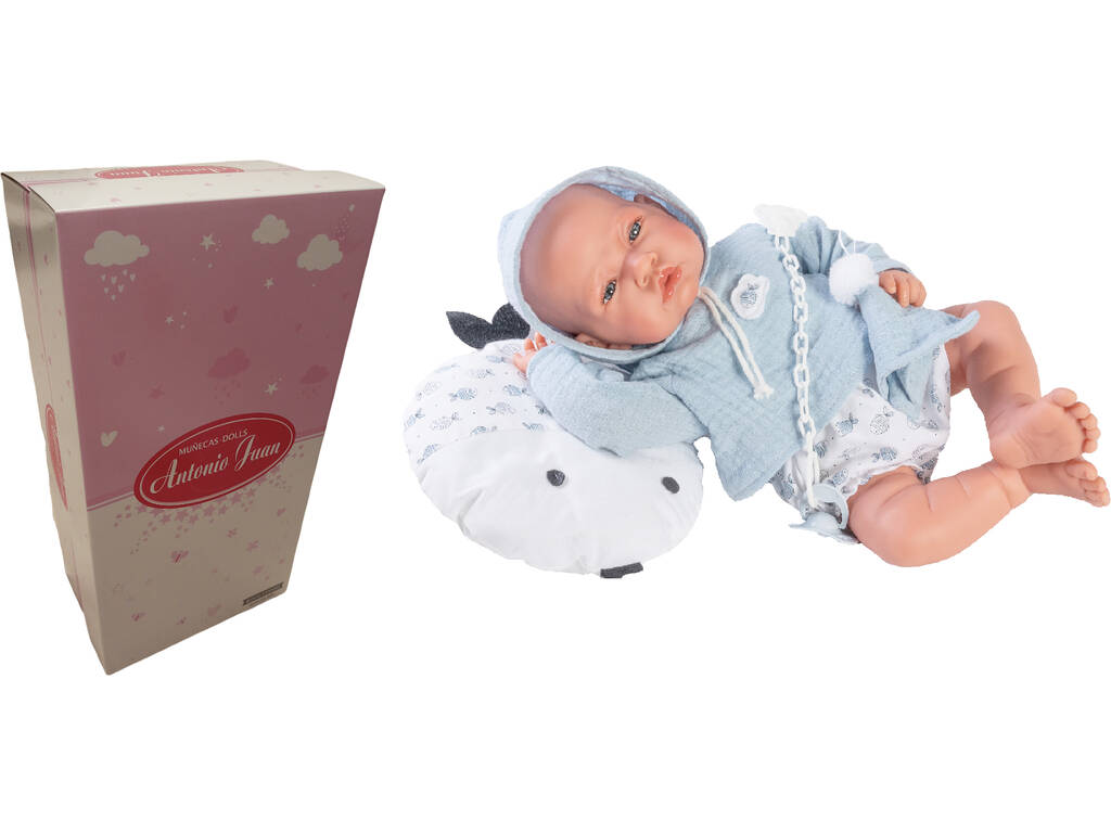 Bambola neonata con cuscino Pesciolino 42 cm. Antonio Juan 33225