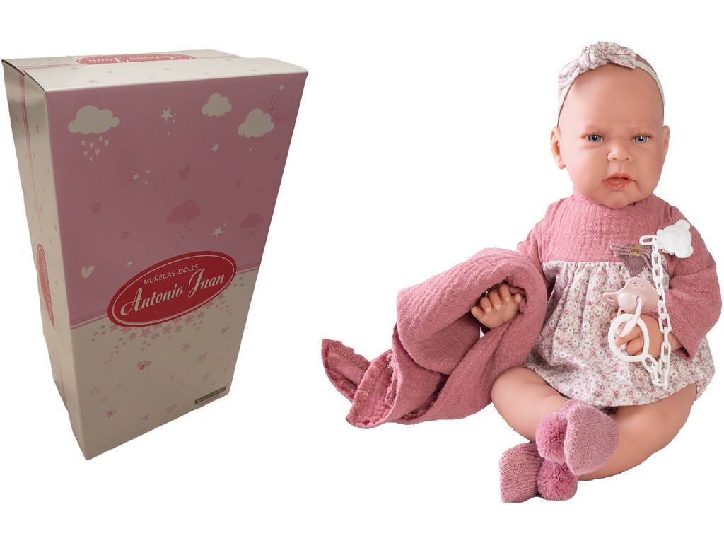 Bambola neonata Lea con coperta di lana 42 cm. Antonio Juan 33232