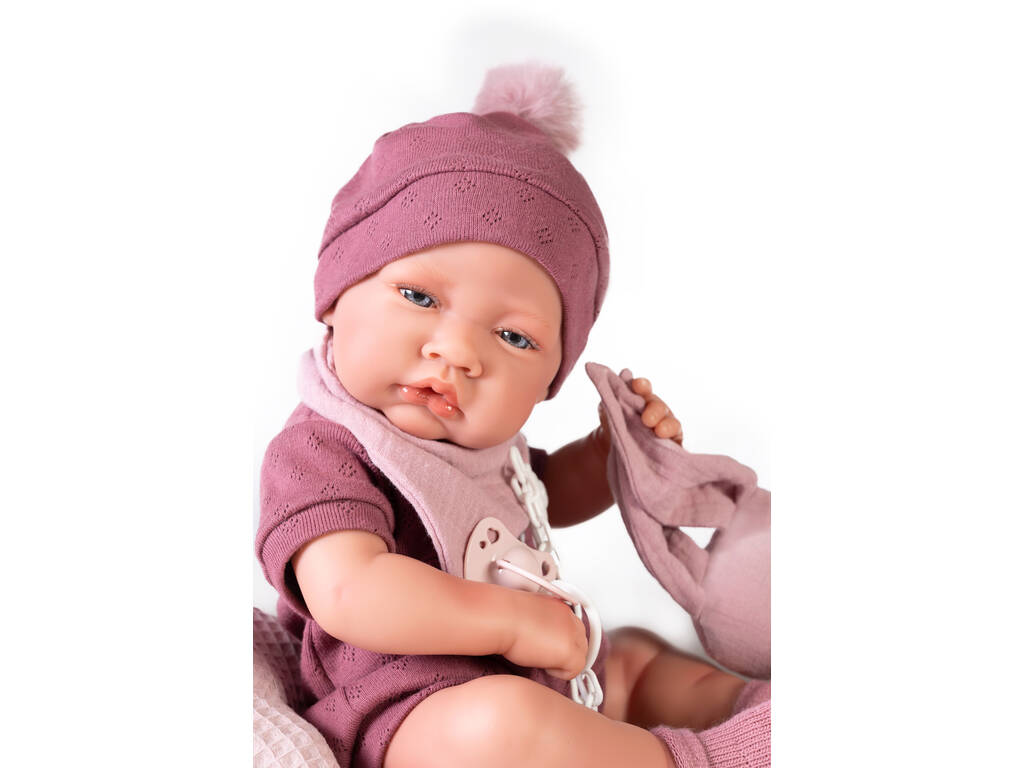 Muñeca Recién Nacida Con Dou Dou Conejito y Cojín Estrella 42 cm. Antonio Juan 50269