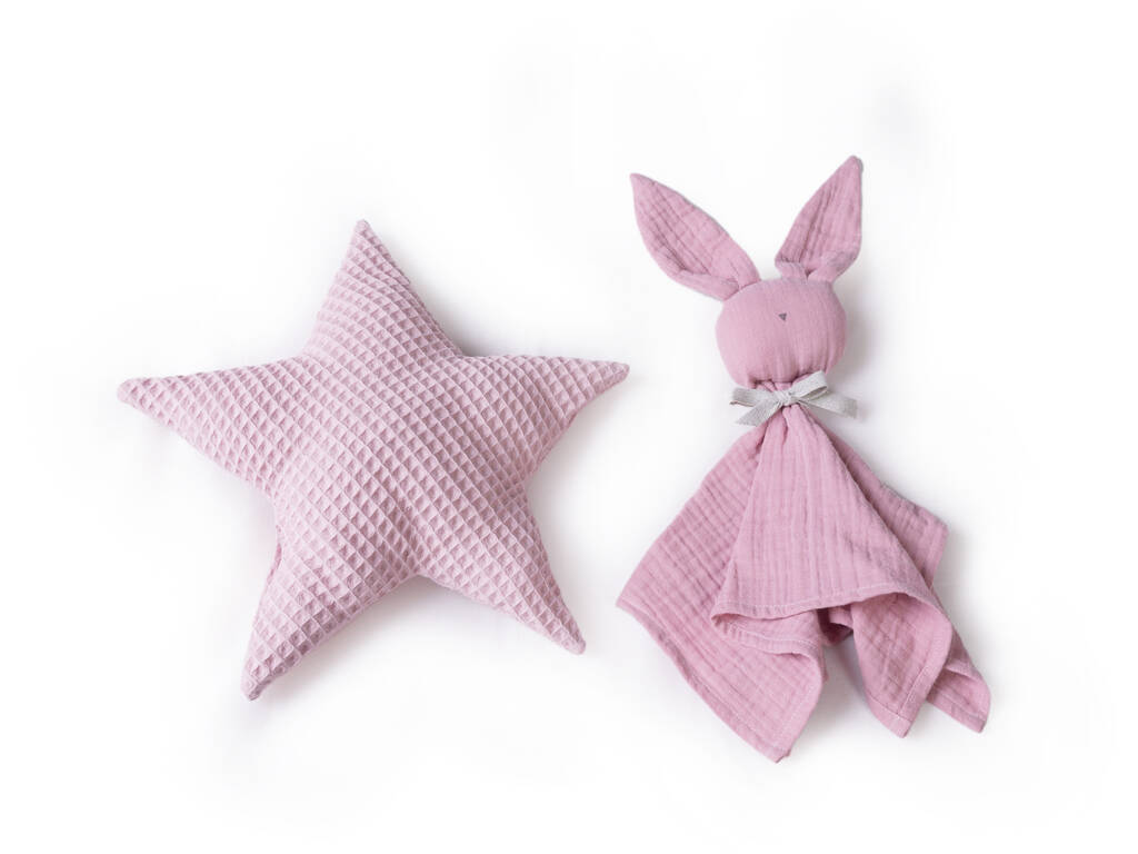 Muñeca Recién Nacida Con Dou Dou Conejito y Cojín Estrella 42 cm. Antonio Juan 50269