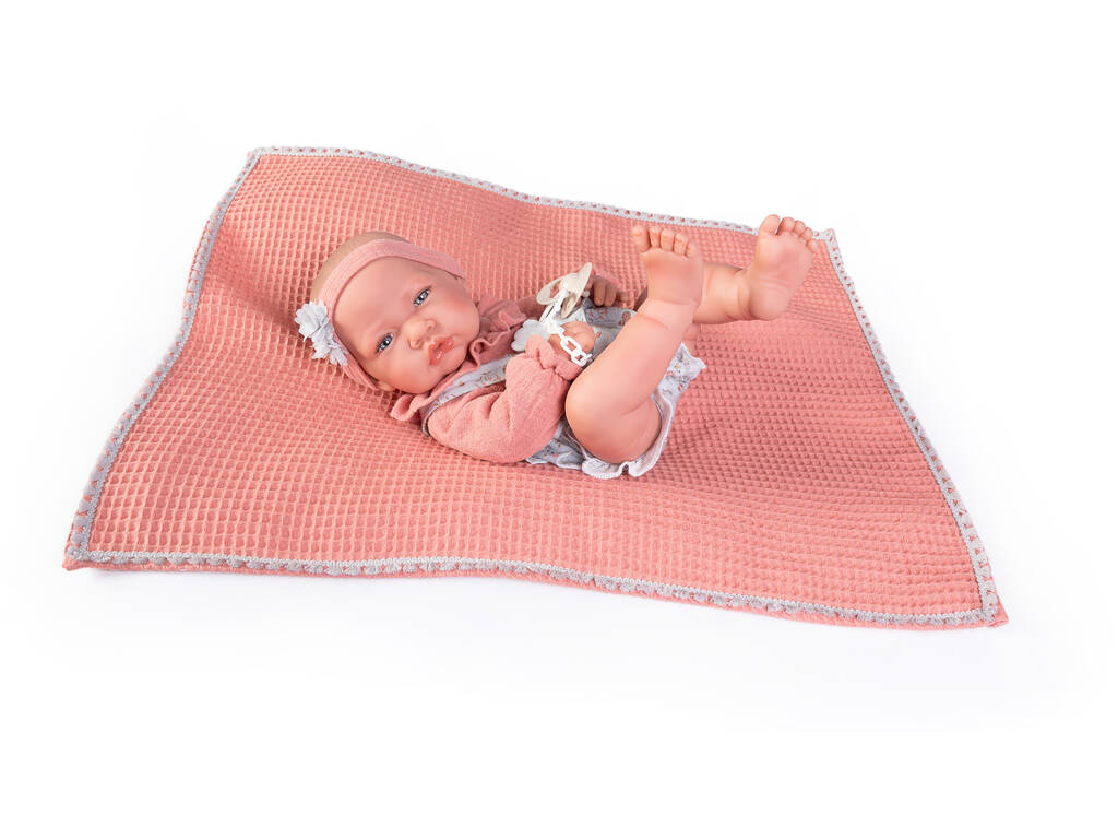 Poupée nouveau-né avec couverture à ressort 42 cm. Antonio Juan 50270