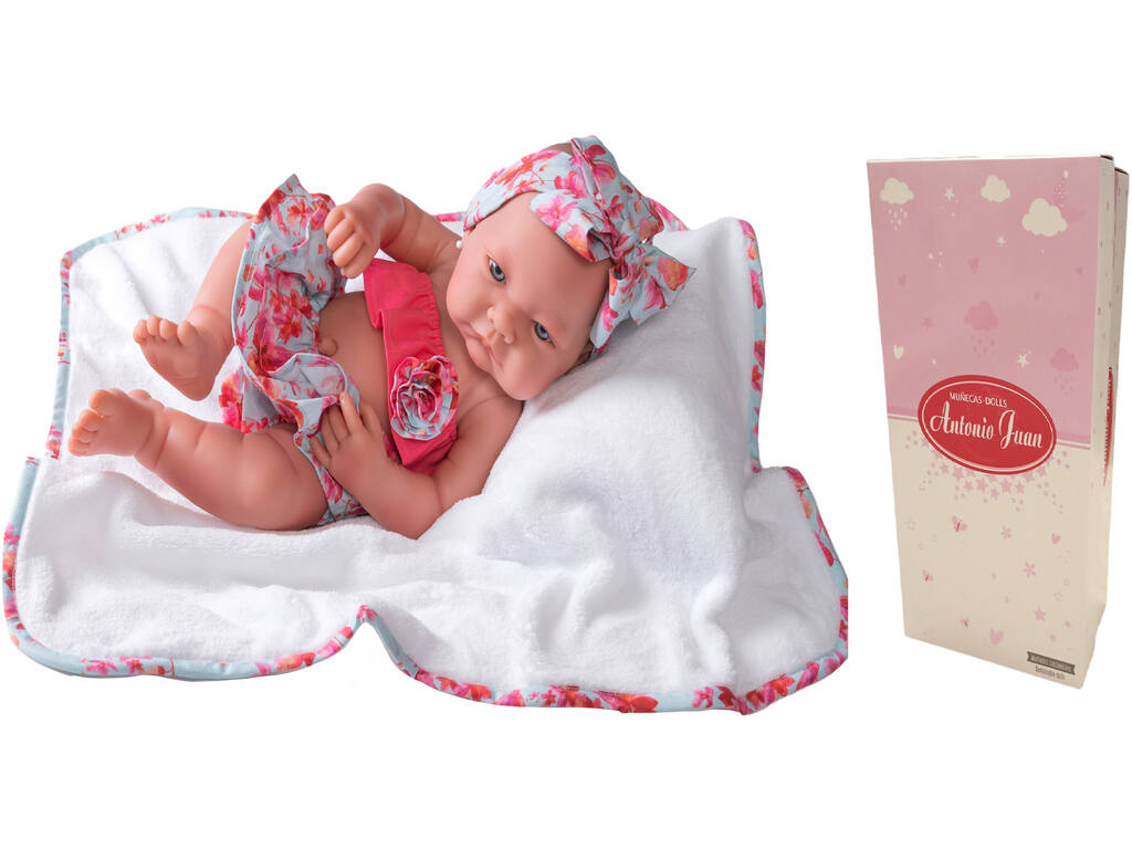 Summer Nica Poupée nouveau-né avec serviette 42 cm. Antonio Juan 50277