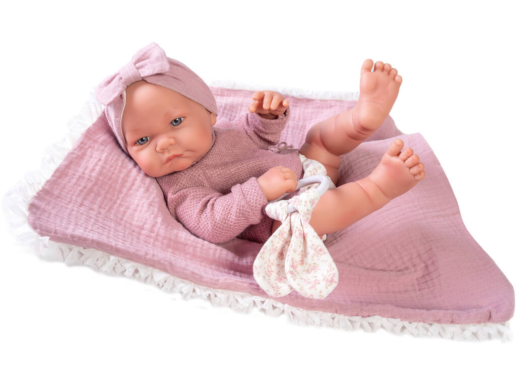 Bambola Neonato Nica con Massaggia gengive e Coperta 42 cm. Antonio Juan 50278