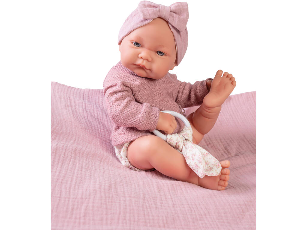 Bambola Neonato Nica con Massaggia gengive e Coperta 42 cm. Antonio Juan 50278