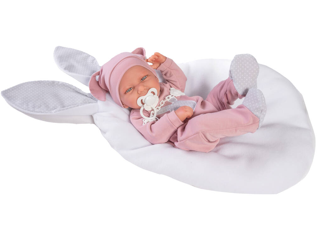 Bambola neonata Carla Bunny 42 cm. con cuscino Antonio Juan 50289